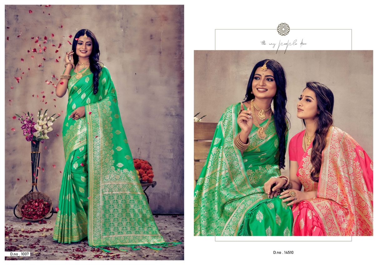 Minaxi Silk Vol 1 By Bunawat Banarasi Silk Sarees Catalog
